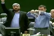 نماینده تهران تصاویر سران اروپایی را به سطل آشغال ریخت + عکس 