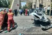زیر گرفتن ۱۱ خودرو توسط کامیونت در سعادت آباد تهران + ببینید 