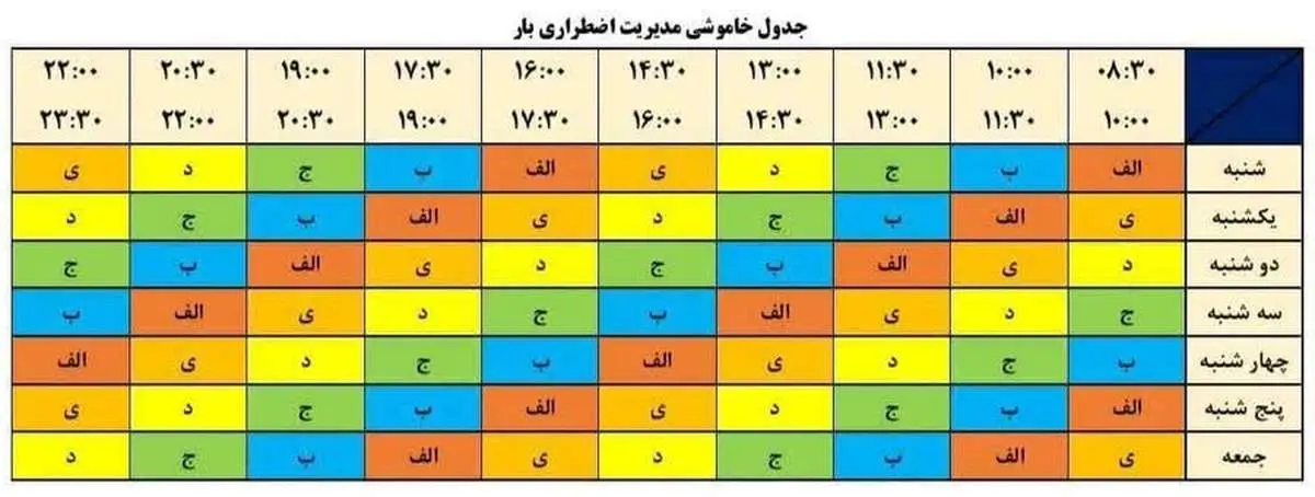 جدول قطعی برق تهران و شهرستانها ۲۵ مرداد ۱۴۰۴/ اسامی محلات و ساعت