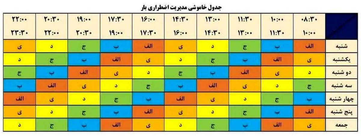 جدول قطعی برق تهران و شهرستانها ۲۵ مرداد ۱۴۰۴/ اسامی محلات و ساعت