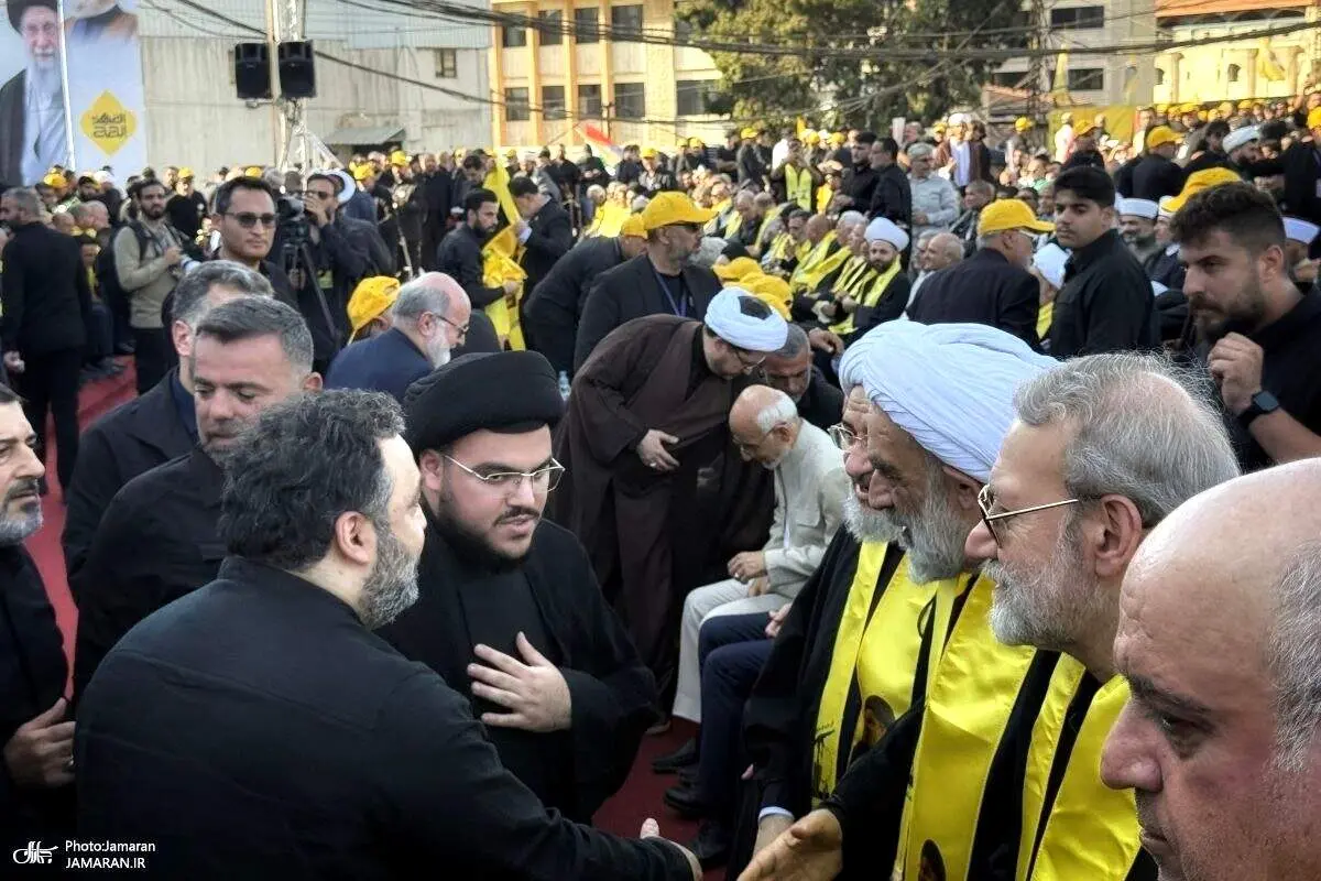 دیدار علی لاریجانی با فرزند سیدحسن نصرالله
