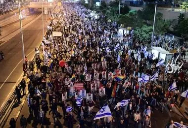 تظاهرات ضد دولتی در تل آویو + عکس 