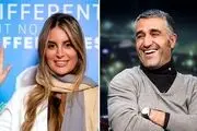 پژمان جمشیدی  در کنار همسرش/ تنها فیلم موجود دونفره