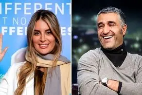 پژمان جمشیدی  در کنار همسرش/ تنها فیلم موجود دونفره