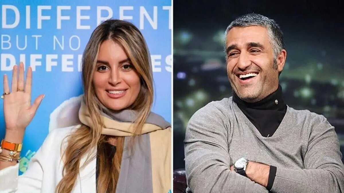 پژمان جمشیدی  در کنار همسرش/ تنها فیلم موجود دونفره
