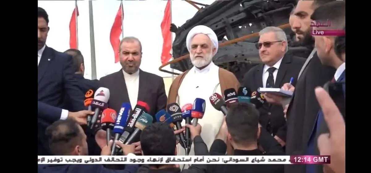 حضور رییس قوه قضائیه در یادمان محل شهادت شهیدان سلیمانی و المهندس