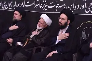 مراسم عزاداری شام غریبان در حرم امام (ره) با حضور کروبی + عکس