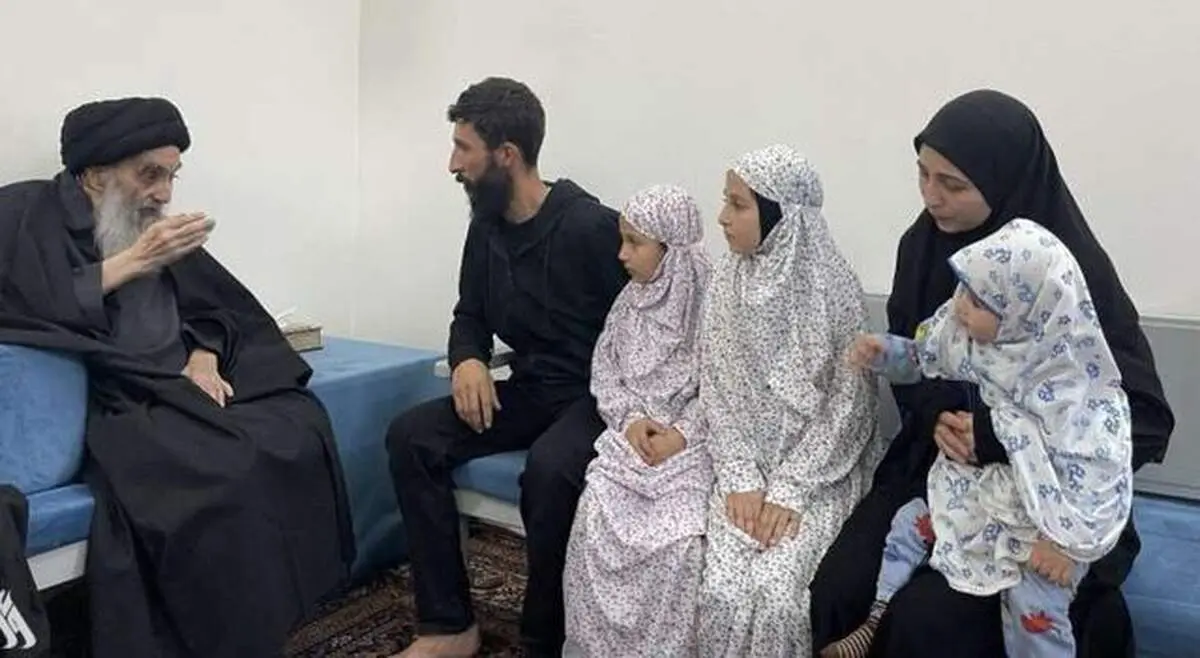 دیدار معنادار آیت الله سیستانی با خانواده امل الدر