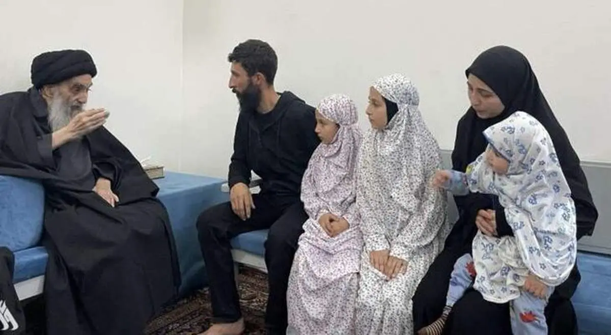 دیدار معنادار آیت الله سیستانی با خانواده امل الدر
