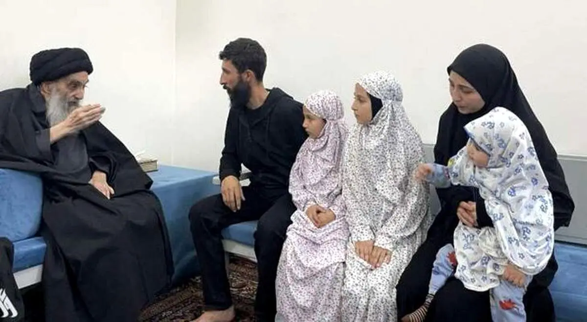 دیدار معنادار آیت الله سیستانی با خانواده امل الدر