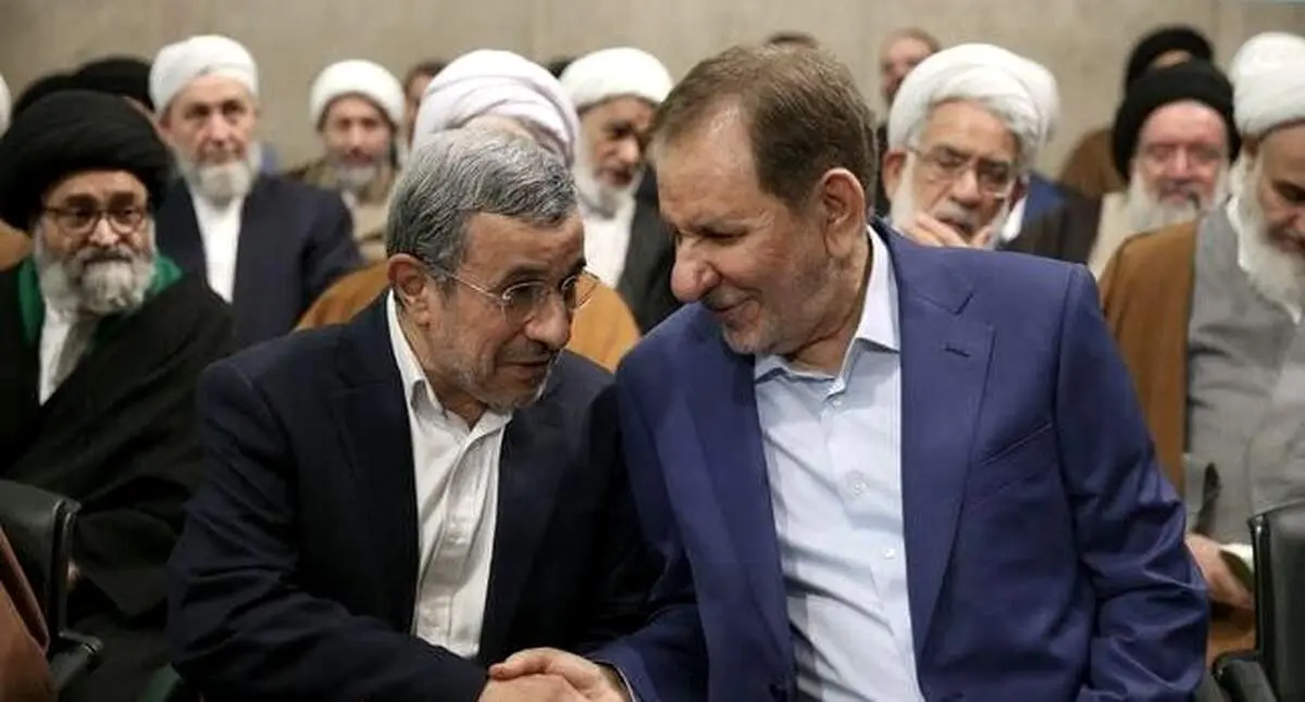 خوش و‌ بش احمدی نژاد و اسحاق جهانگیری + عکس
