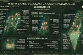 فهرست مناطق مورد حمله ایران در اراضی اشغالی در عملیات وعده صادق ۴ تا موج ۷۶ + عکس 