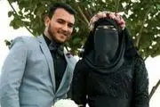 لباس مشکی این عروس و داماد جنجالی شد!+عکس