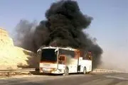 آتش گرفتن اتوبوس موجب ترافیک سنگین شد