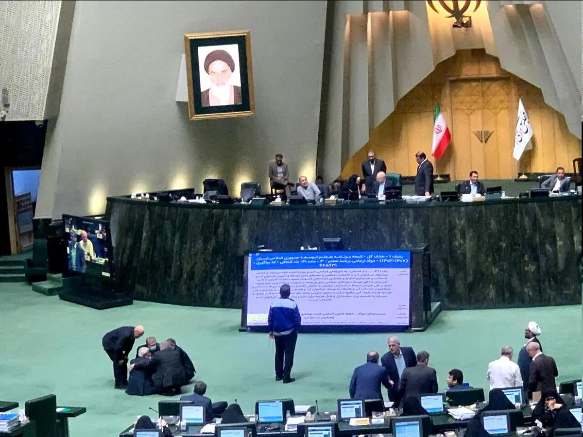 تحصن الیاس نادران در مجلس| او مقابل جایگاه هیات رییسه روی زمین نشست