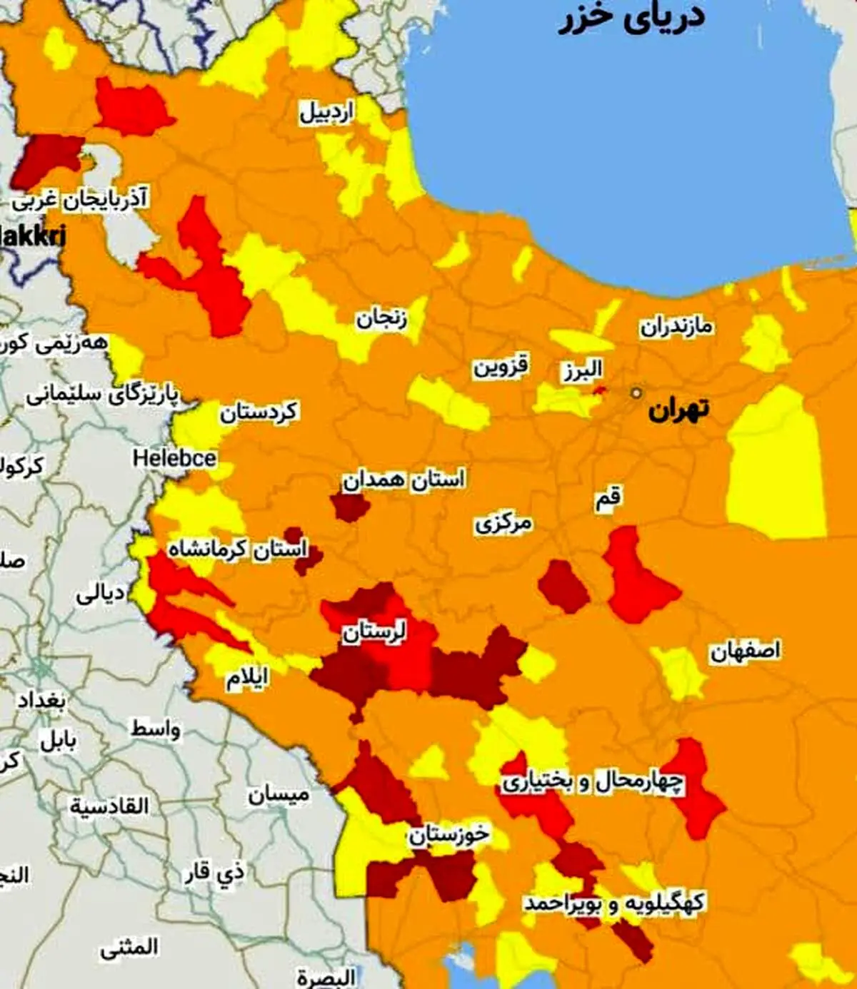 این شهرها در غرب کشور هنوز قرمز کرونایی هستند!