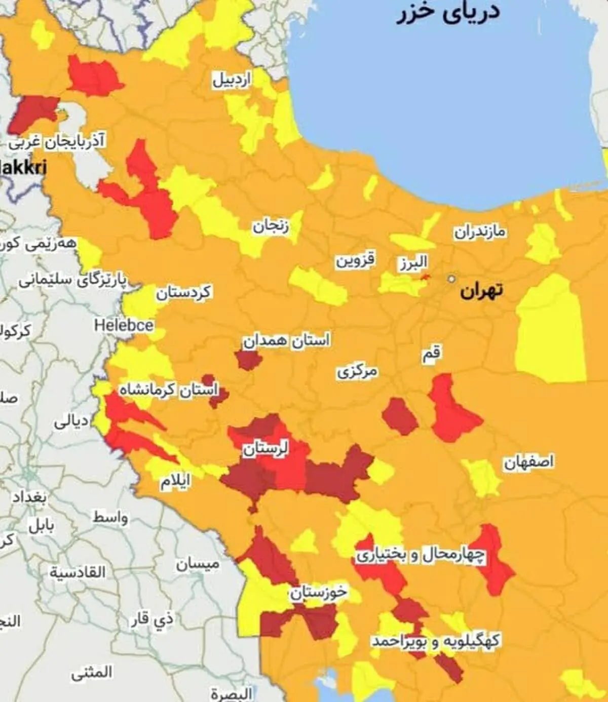 این شهرها در غرب کشور هنوز قرمز کرونایی هستند!