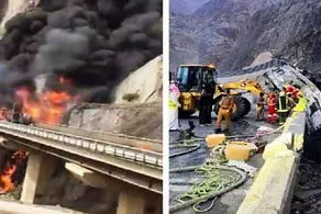 آتش گرفتن اتوبوس زائران در عربستان | ۲۱ نفر زنده زنده در آتش سوختند + فیلم