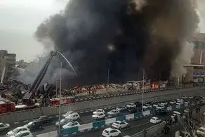 تصاویری از آتش‌سوزی گسترده در جنت آباد تهران/ فیلم