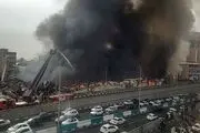 تصاویری از آتش‌سوزی گسترده در جنت آباد تهران/ فیلم