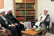 دیدار خانواده شهید علی لاریجانی با آیت‌الله سبحانی