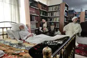عیادت سیدحسن خمینی از آیت‌الله نوری همدانی 