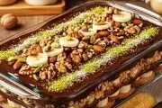 طرز تهیه کیک یخچالی موز و گردو در چند دقیقه