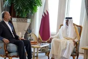  دیدار و رایزنی امیرعبداللهیان با امیر قطر