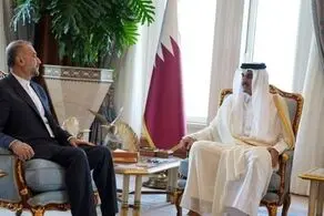  دیدار و رایزنی امیرعبداللهیان با امیر قطر