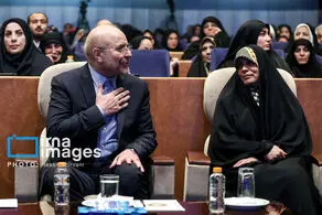 همسر قالیباف در کنار او در یک مراسم دیده شد + عکس