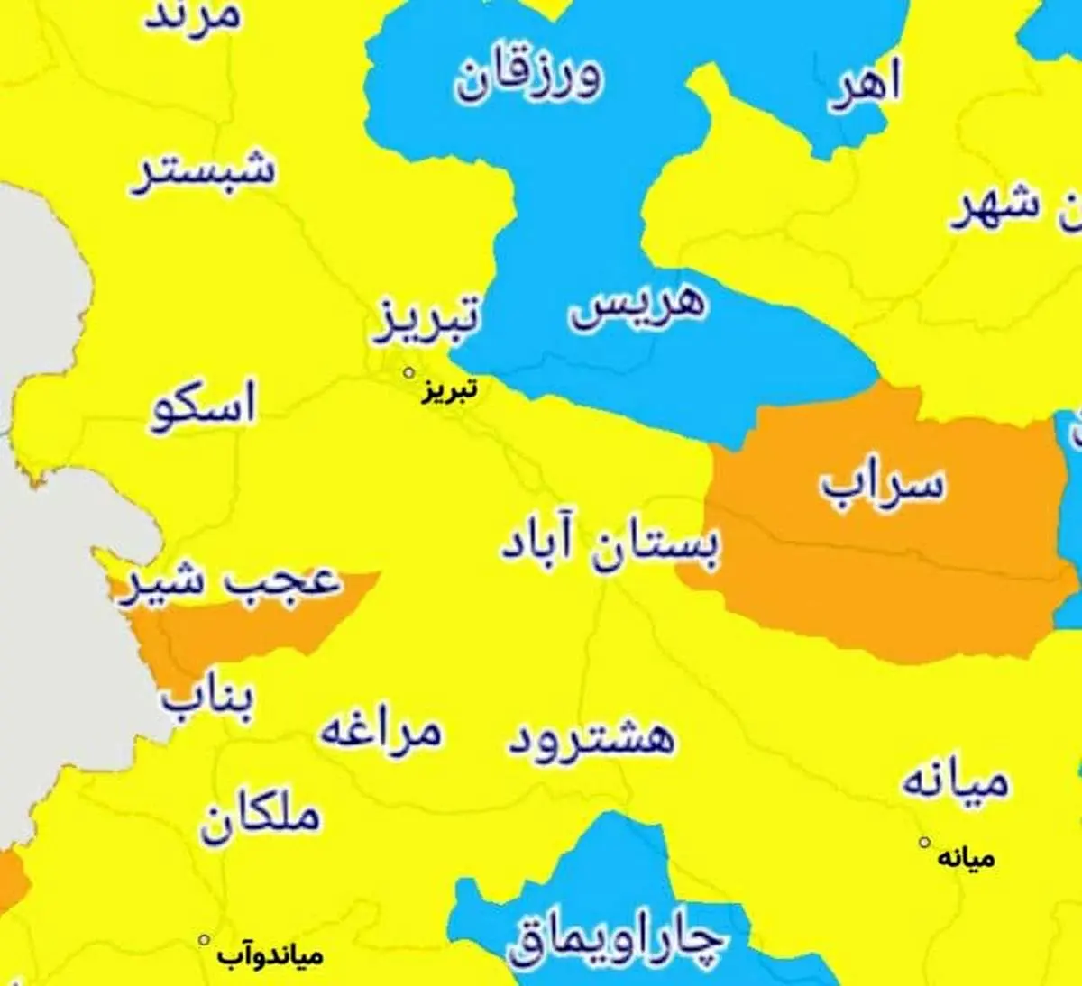 اسامی شهرهای ممنوعه استان آذربایجان شرقی برای سفر
نوروزی 1400