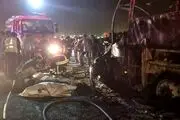  حادثه دلخراش جاده سبزوار- بردسکن| سرنشینان خودروی ۴۰۵ در آتش سوختند!
