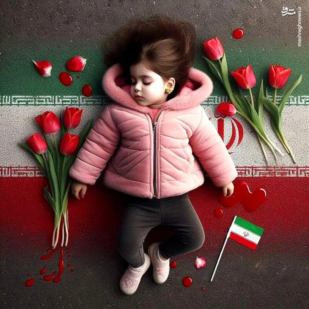  سنگ مزار صورتی برای دختر کاپشن صورتی/ عکس