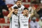 ببینید گل دیدنی شباب الاهلی مقابل خورفکان توسط سردار آزمون