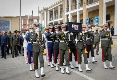 تشییع پیکر همسر شهید فلاحی در دافوس ارتش