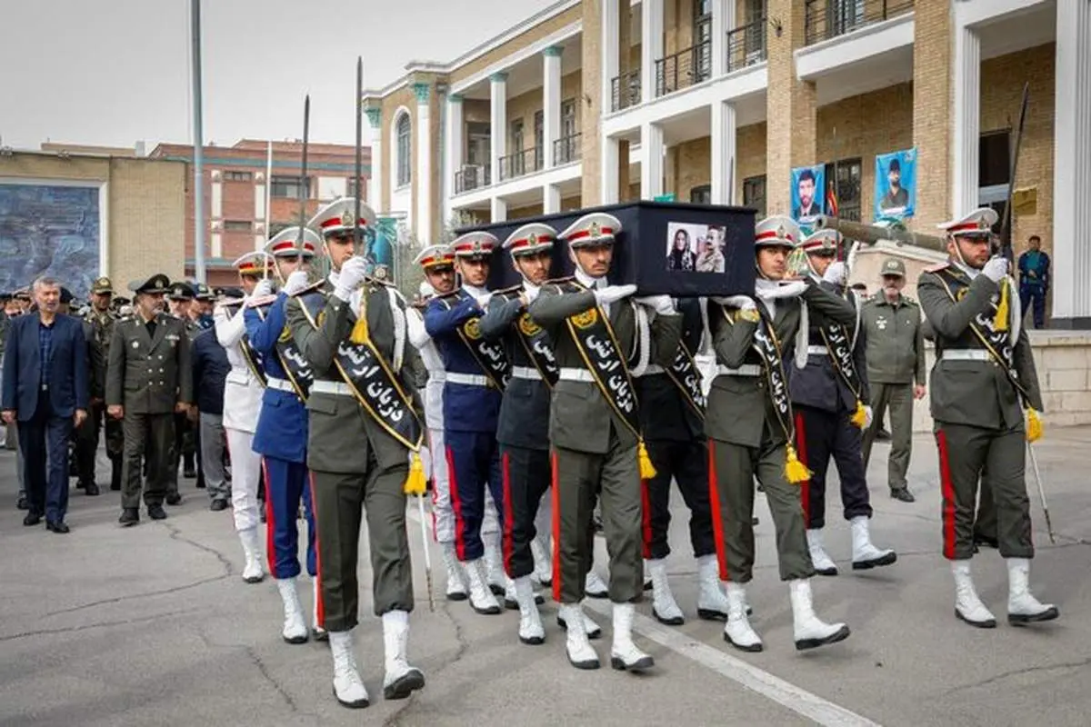 تشییع پیکر همسر شهید فلاحی در دافوس ارتش