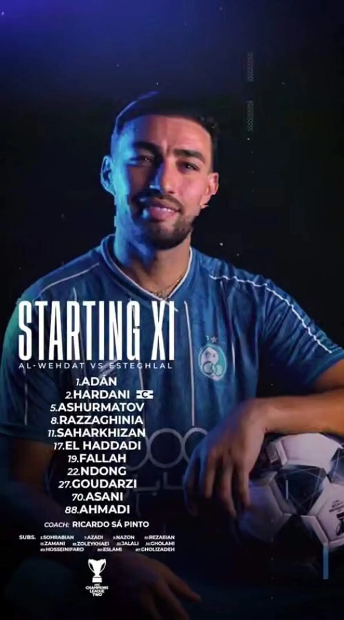  ترکیب نهایی استقلال مقابل الوحدات