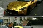 ماشینی با 100 کیلو روکش طلا در شمال تهران/ عکس