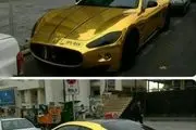 ماشینی با 100 کیلو روکش طلا در شمال تهران/ عکس
