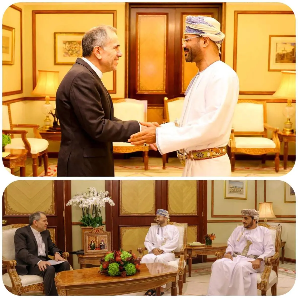 رایزنی تخت‌روانچی با البوسعیدی درباره مسائل دوجانبه و منطقه‌ای