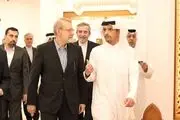 دیدار لاریجانی با وزیر خارجه‌ قطر 