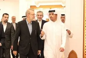 دیدار لاریجانی با وزیر خارجه‌ قطر 