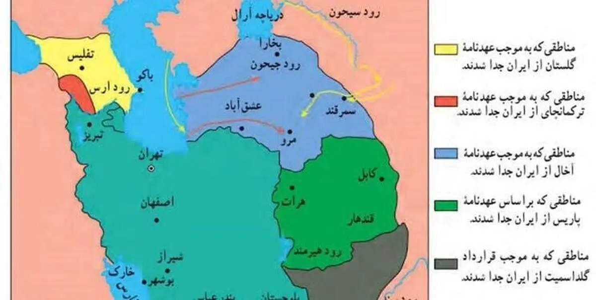 توطئه روسیه برای تصرف دریای مازندران، و استان های خراسان، گیلان، آذربایجان و مازندران