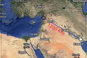 اختلاف ساعت و فاصله ایران تا اسرائیل/ نقشه