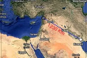 اختلاف ساعت و فاصله ایران تا اسرائیل/ نقشه