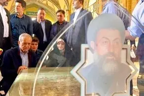 پزشکیان و دخترش بر سر مزار شهید بهشتی + عکس 