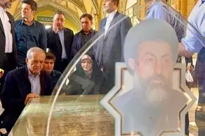 پزشکیان و دخترش بر سر مزار شهید بهشتی + عکس 