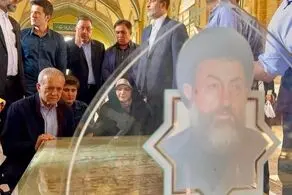 پزشکیان و دخترش بر سر مزار شهید بهشتی + عکس 