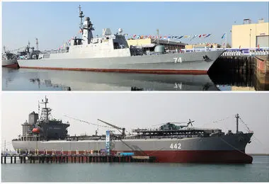 پایگاه شناوری «کردستان» و ناوشکن «سهند» به نیروی دریایی ارتش ملحق شد