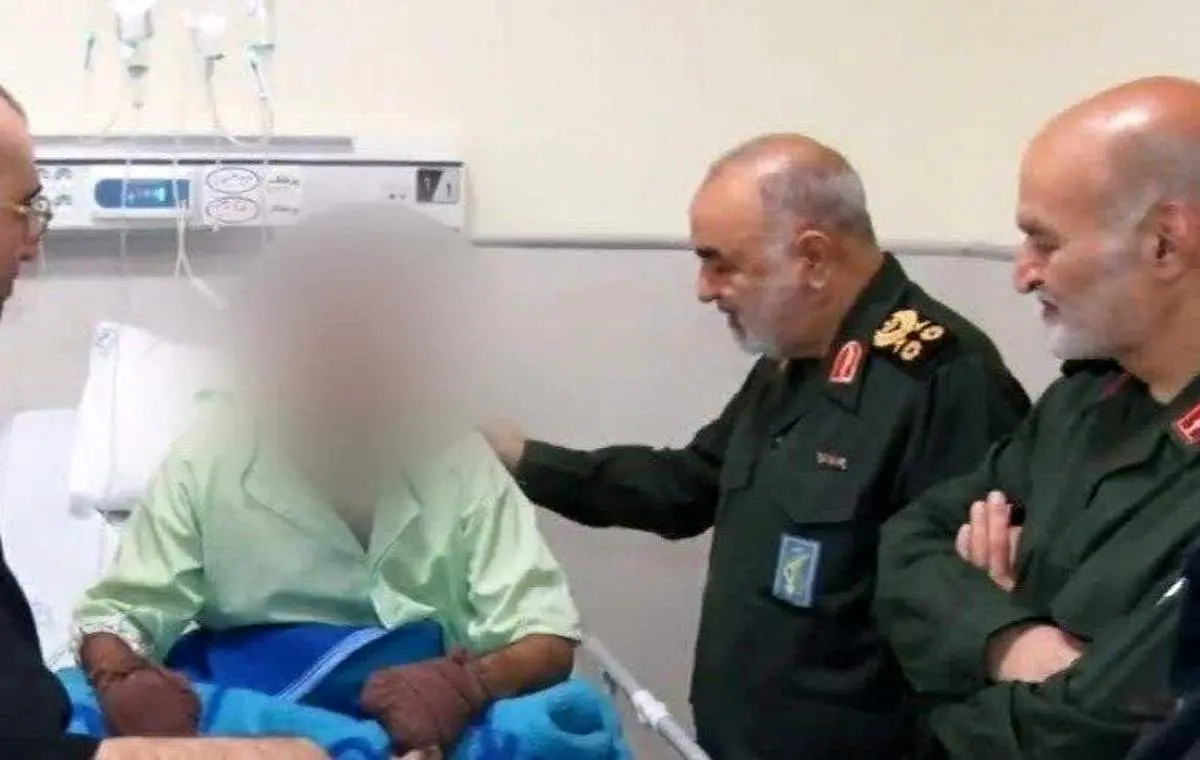 فرمانده کل سپاه پاسداران از مجروحان لبنانی در مشهد عیادت کرد + عکس